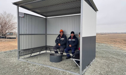 Көктау  ауылында жаңа автобус аялдамалары орнатылды