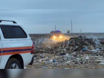 Пожар на полигоне бытовых отходов 